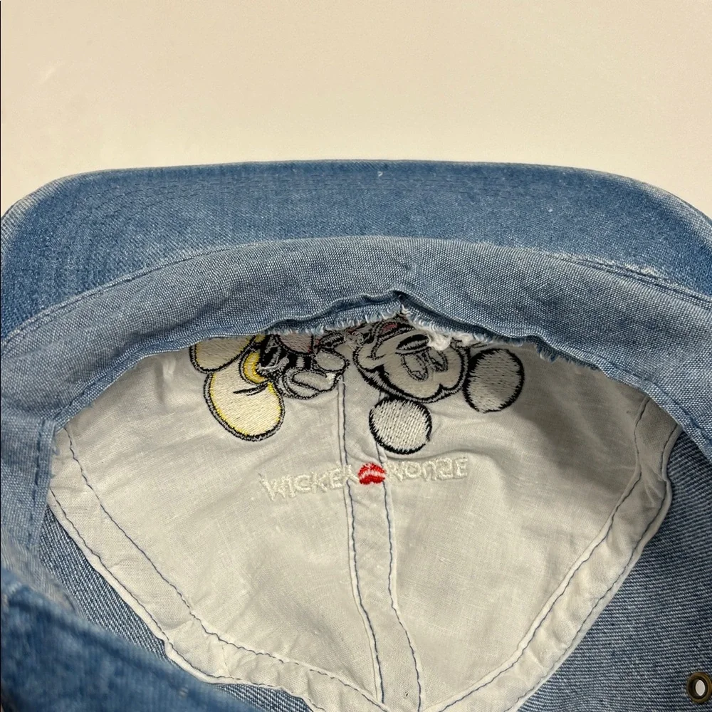 Mickey Unlimited Vintage 90s Disney Denim Dad Hat Embroidered Mickey Mouse OS